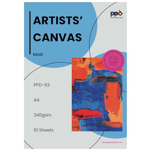 PPD Ppd 10 Sheets 8 5x11 Canvas Paper Printable Fabric Sheets Inkjet 8.5x11"