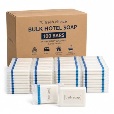 Fresh Choice Bulk Hotel Soap, Individually Wrapped, 0.5 oz, 100 Pack