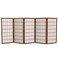 Red Lantern 3 ft. Short Window Pane Shoji Screen - Walnut - 5 Panels