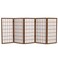 Red Lantern 3 ft. Short Window Pane Shoji Screen - Walnut - 5 Panels