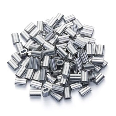 Petutu 1/16 Aluminum Ferrules, Crimping Loop Sleeves 200PCS, Wire Rope Crimps