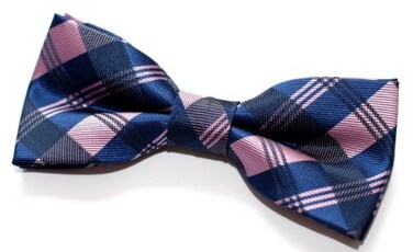 Retreez Plaid Check Patterns Bow Tie ,Width: 4.5"- Pink and Blue