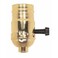 PLT Brass Light Socket - Plated - 3-Terminal - 2 Circuit - Turn Knob - Medium Base Socket - 1/8 IPS - 90-421