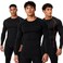 DEVOPS 3 Pack Men's Cool Dry Compression Baselayer Long Sleeve Shirts Top