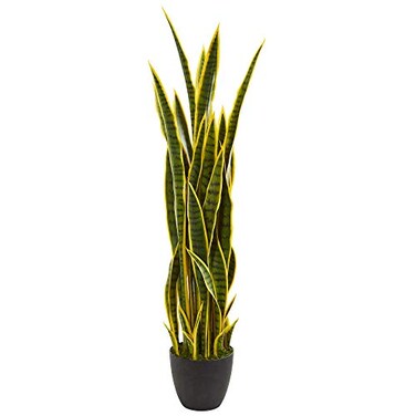 Nearly Natural 4 ft Artificial Sansevieria Snake Plant House Corner Decor