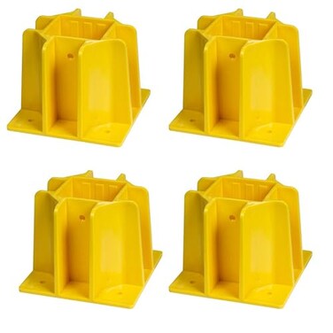 Tie Down Engineering Safety Guard Guardrail BaseReusable Fall Protection Accessories4 pack with WashersDrill Bit - Yellow