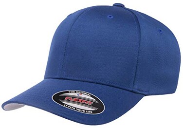 Flexfit Men's Wooly Combed Twill Fitted Baseball Cap, Royal, Small-Medium
