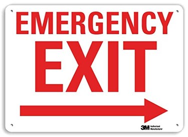SmartSignEmergency Exit Sign with Right Arrow7" x 10" 3M Reflective Aluminum