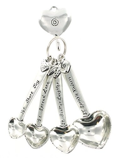 Basic Spirit Pewter Heart Measuring Spoons w/Hook