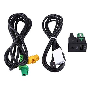 Keenso USB AUX Car Switch,USB Wire Cable Adapter Socket with Wire Harness for 3 5 Series E87 E90 E91 E92 X5 X6