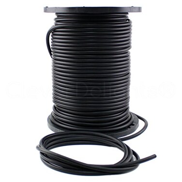 CleverDelights Solid Rubber Cord - 1/2" Diameter - 25 Feet - Buna 70 Durometer - Black - 0.5" Round