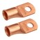 SELTERM 2pcs 3/0 AWG 3/8" Stud Heavy Duty Bare Copper Battery Wire Lugs