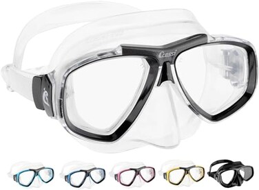 Cressi Focus 2-Lens Masks, Clear/Clear