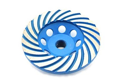 TEMO 4" Diamond Turbo Segment Grinding Cup Wheel Disc, 5/8" Thread Arbor