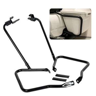 ECOTRIC Saddlebag Bracket Guard Bars Compatible with 14-24 Harley Davidson