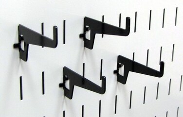 Wall Control 2-7/8in Long Reach Hook Pack - Slotted Metal Pegboard Hooks Pegboard and Slotted Tool Board - Black
