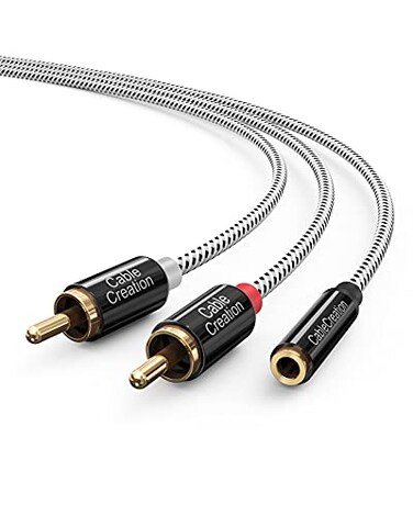 CableCreation 3.5mm to 2RCA Stereo Audio Cable, RCA to 3.5mm FM Y Splitter