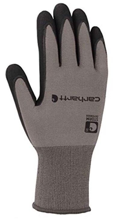 Carhartt Men's Storm Defender Thermal-Lined Nitrile Glove, Grey, Medium