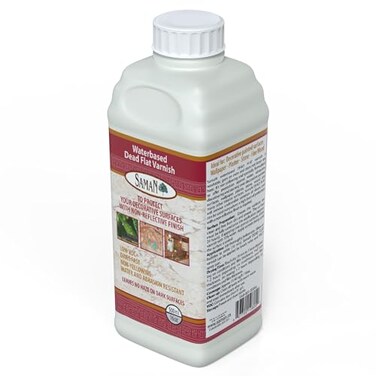 Saman Waterbased Dead Flat Varnish SAM-801&ldquo; Protects Decorative Surfaces ,500 ml&ldquo; 16 oz