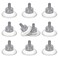 BLUECELL 10 PCS Rubber Strong Suction Cup Replacements for Glass Table Tops with M6 Screw