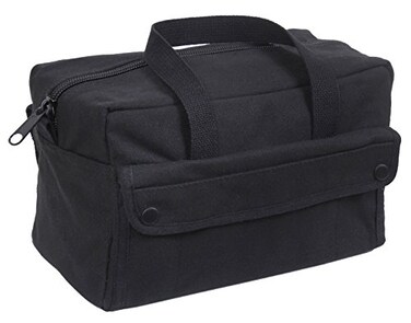 Rothco GI Style Mechanics Tool Bag, Heavy-Duty Canvas Tool Storage, Black