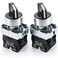 TWTADE 2 Pack 22mm 3 Position Maintained Selector Switch, 2NO 10A 440V Latching Rotary Switch, Metal Head Industrial Control Push Button Switch for Machine Control Panel HB2-BD33