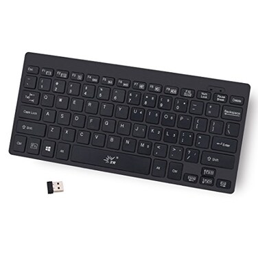 SR Mini Keyboard 2.4G Wireless Thin Light 78 Keys USB Multimedia Small for Pc Computer Laptop ,Black