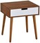 RAAMZO Light Walnut/White Side End Table Nighstand with Drawer 22.5" H
