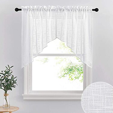 RYB HOME Short Kitchen Valances and Curtain Set for Small Windows