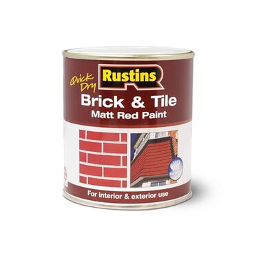 Rustins Quick Dry BrickTile - Matt Red Paint - 500ml/16.9 fl oz - For Interior and Exterior Use
