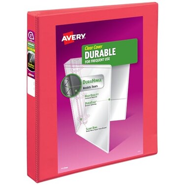 Avery Durable View 3 Ring Binder, 1" Slant Rings, 1 Coral Binder