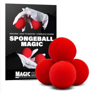 Magic Makers Magic Trick Spongeballs - Red Edition - 4 Ball Set with Complete Online Course