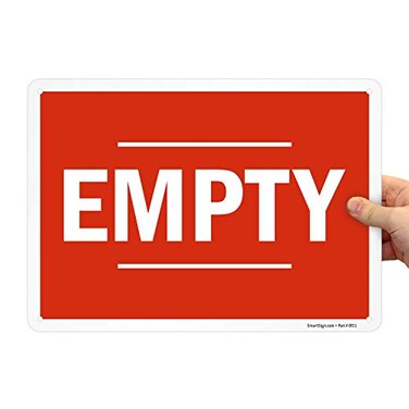 SmartSign "Empty" Cylinder Sign10" x 14" Plastic