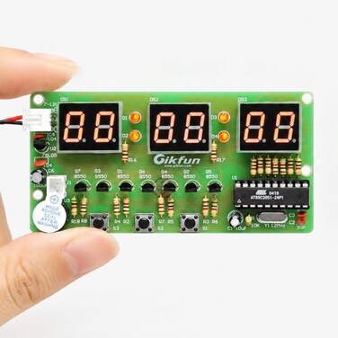 Gikfun 6 Bits Digital LED Electronic Clock DIY Kits PCB Soldering Practice Learning Board AT89C2051 FR-4 for Arduino EK1323