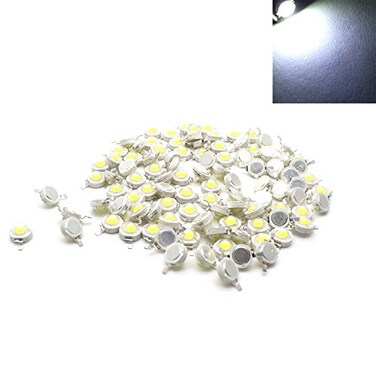 Xiaoyztan 100Pcs 1W White LED Bead Chips DC 3.0-3.2V