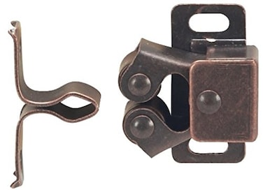 MPJ Double Roller Catch, Brown Antique Copper, with Screws, Contractor Pack ,2