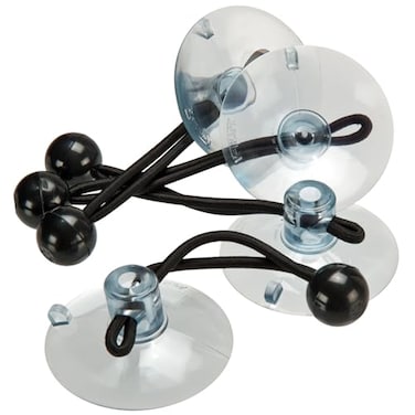 AIRHEAD Suction Cup Tie Downs, 6", Opaque white, 4 pack