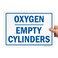 SmartSign 10 x 14 inchOxygen - Full Cylinders Metal Sign, Screen Printed, 40 mil Laminated Rustproof Aluminum, Green and White