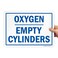 SmartSign 10 x 14 inchOxygen - Full Cylinders Metal Sign, Screen Printed, 40 mil Laminated Rustproof Aluminum, Green and White