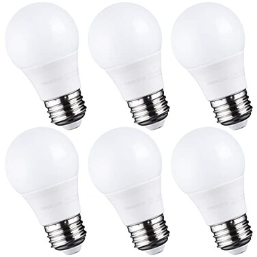 TORCHSTAR 6-Pack A15 LED Bulbs Dimmable Light Bulb for Ceiling Fan 3000K