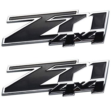 Aimoll 2pcs Z71 4x4 Emblems Badges, 3D ABS Decal Emblems Replacement for Chevy GMC Silverado ,Chrome Black