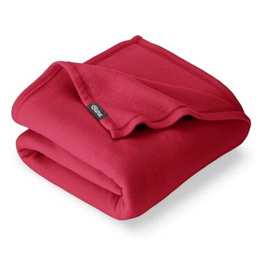 Bare Home Polar Fleece Blanket ,Full/Queen, Red