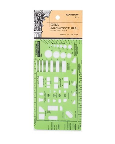 Rapidesign CBA Architectural Template, 1 Each ,R33