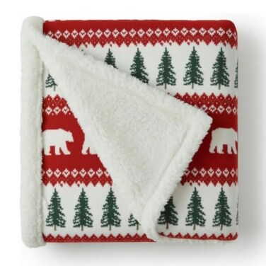 Eddie Bauer - Sherpa Reverse Throw Blanket for Bed or Couch, 50 x 60