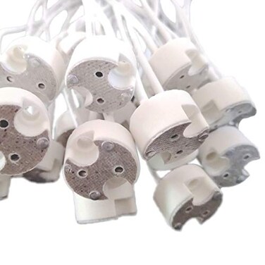 Speller 20 pcs G8 Base Porcelain Halogen Socket G8 LED Light Bulb Ceramic Socket with 6" Leads Wire Connector for Retrofit Halogen Light Bulb