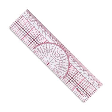 Westcott Protractor Ruler, 6", 15cm, Transparent ,W-5