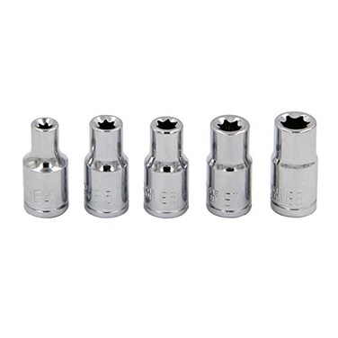 JDYYICZ 5Pcs E Torx Star Female Bit Socket Set 1/4" Drive E4 -E8