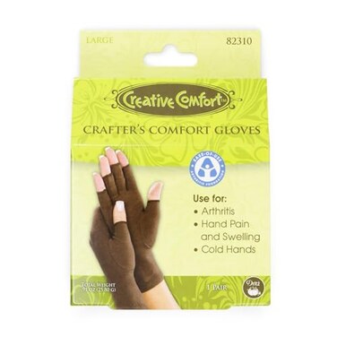 Dritz Crafters Comfort Gloves Medium, Arthritis Compression Pair
