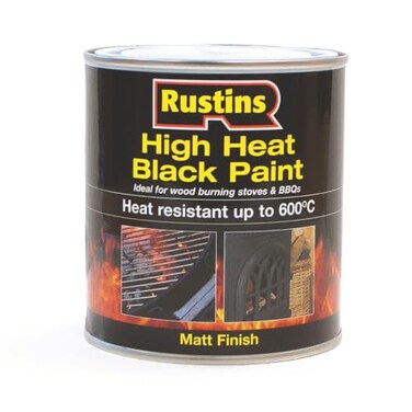 Rustins High Heat Black Paint 500ml