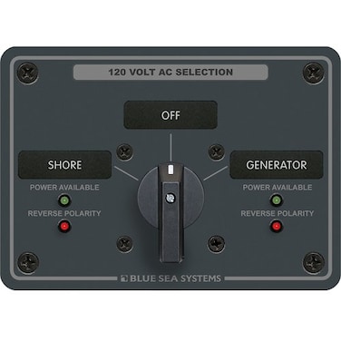Blue Sea Systems 8367 AC Rotary Switch Panel 30 Ampere 2 positionsOFF, 2 Pole